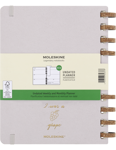 Kalendermärkmik Moleskine dateerimata 20x25cm, nädal, spiraal, valge