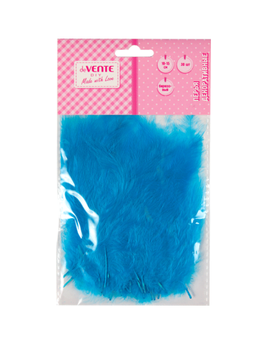 Dekoratiivsed suled deVENTE 10-15cm 30tk/pk, naturaalsed kalkuni, helesinised