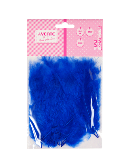 Dekoratiivsed suled deVENTE 10-15cm 30tk/pk, naturaalsed kalkuni, sinised