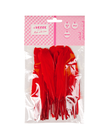 Dekoratiivsed suled deVENTE 10-15cm 30tk/pk, naturaalsed hani, punased