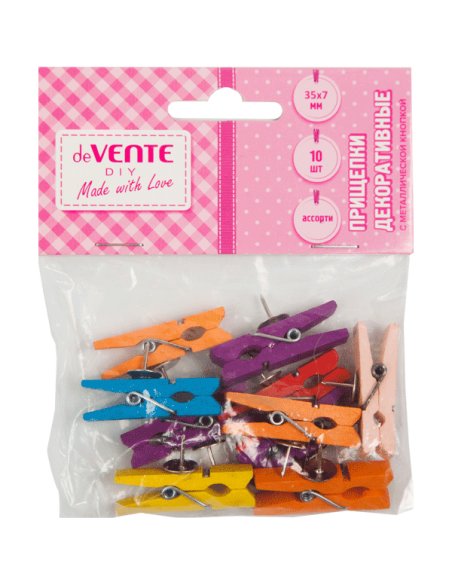 Kaunistustega pesulõksud deVENTE Spin&Pin 35x7mm 10tk/pk