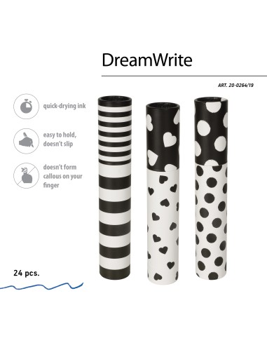 Pastapliiats Bruno Visconti DreamWrite Black&White 0.7mm sinine assortii