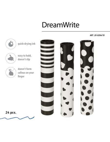 Pastapliiats Bruno Visconti DreamWrite Black&White 0.7mm sinine assortii