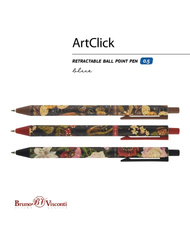 Pastapliiats Bruno Visconti ArtClick Flora.Black night 0.5mm sinine assortii