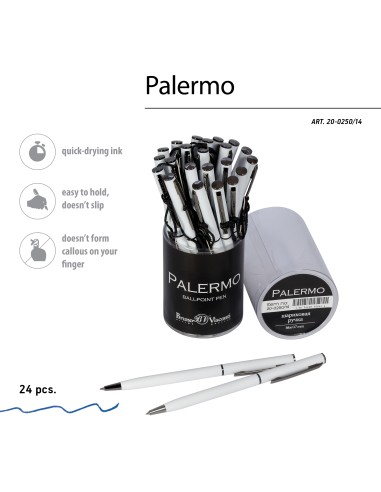 Pastapliiats Bruno Visconti "PALERMO" 0,7mm, valge
