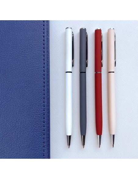 Blue ink metal body ballpen "PALERMO" 0,7 MM, graphite body