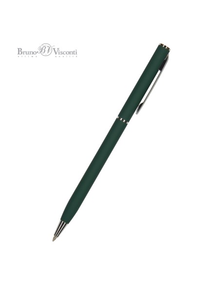 Blue ink metal body ballpen "PALERMO" 0,7 MM, green body