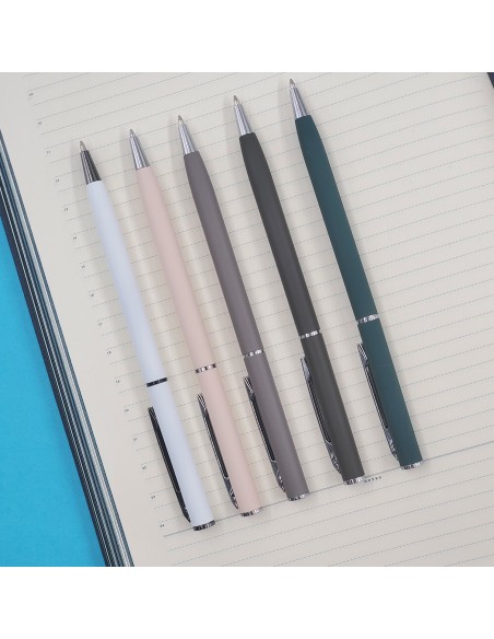 Blue ink metal body ballpen "PALERMO" 0,7 MM, green body