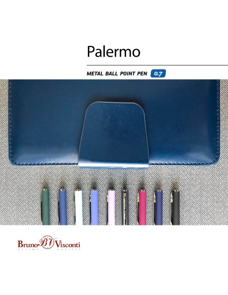 Pastapliiats Bruno Visconti "PALERMO" 0,7mm, sinine-must