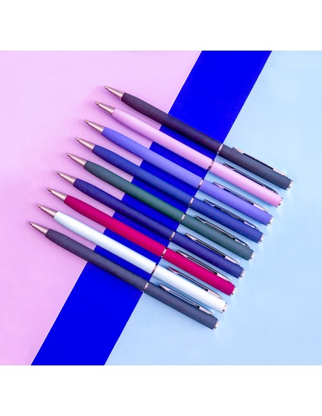 Blue ink metal body ballpen "PALERMO" 0,7 MM, black body