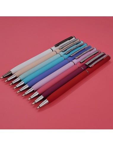 Blue ink metal body ballpen "PALERMO" 0,7 MM, bordeaux body