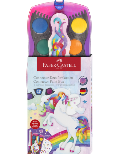 Vesivärvid Faber-Castell Connector Unicorn 12 värvi