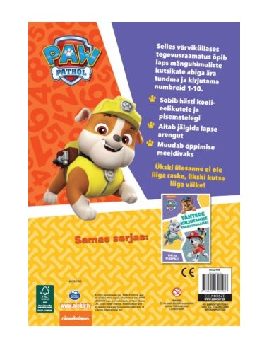 Paw Patrol. Numbrite kirjutamise tegevusraamat