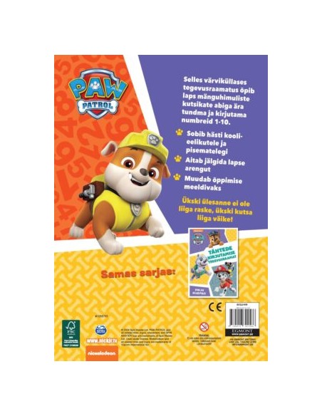 Paw Patrol. Numbrite kirjutamise tegevusraamat