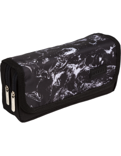 Pencil Case deVENTE "Black Marble", Oval, 20.5x9.5x7 cm, Black