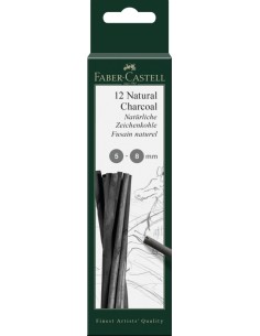 Süsi Faber-Castell naturaalne Ø 5-8mm must 12tk karbis