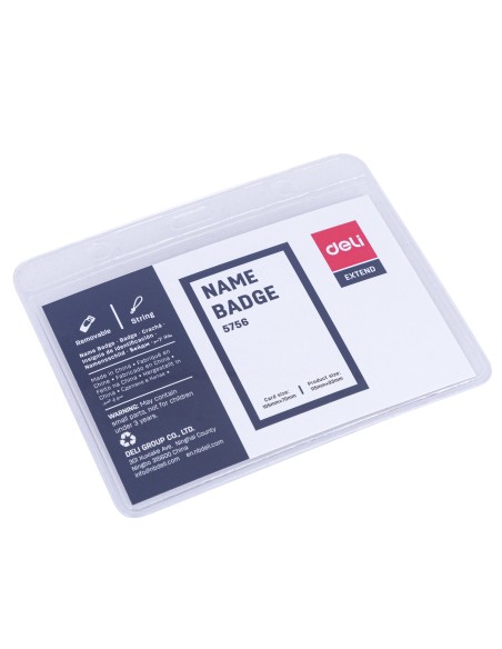 Kaardihoidja kaelapaelaga DELI 95x68mm horisontaalne, sinine 1tk