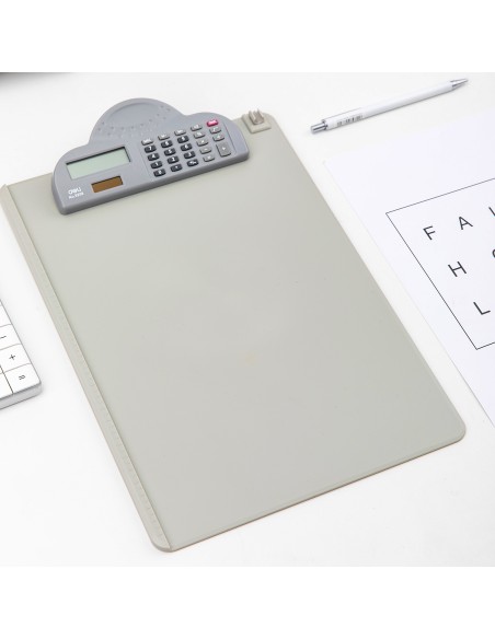 Clipboard A4 grey with calculator
