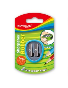 2 hole soft touch sharpener, 1pcs/blister card
