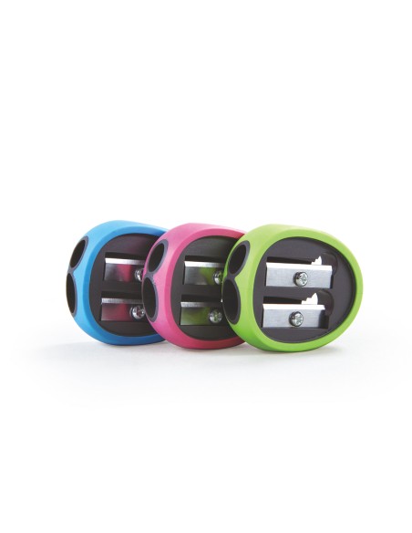 2 hole soft touch sharpener, 1pcs/blister card