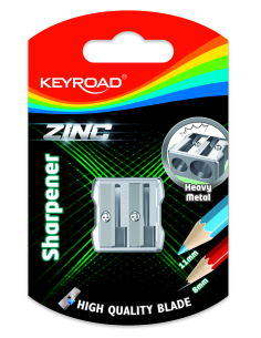 Super heavy Zinc metarial 1pc Zinc heavy metal 2-hole sharpener/blister card