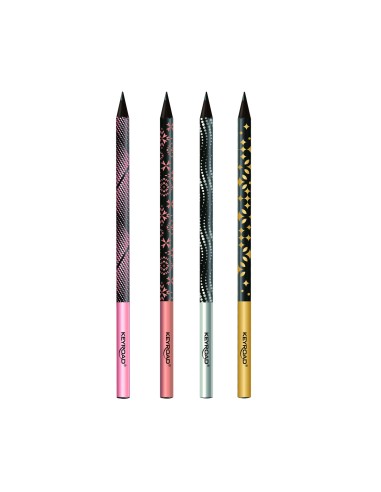 Luxury Black-wood Graphite pencil, Fashion holographic metallic printed design, round body