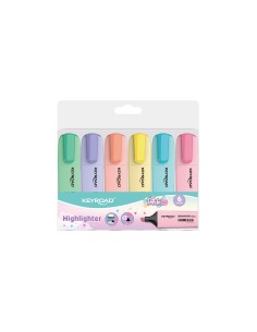 Pastel highlighter marker 6pcs in plastic box