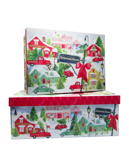 Gift box College 37x28x14.5cm Xmas street