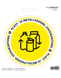 Kleebis Charlot Plast- ja metallpakend, joogikartong, Ø200mm