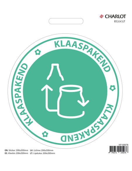 Label 200mm Glass packaging