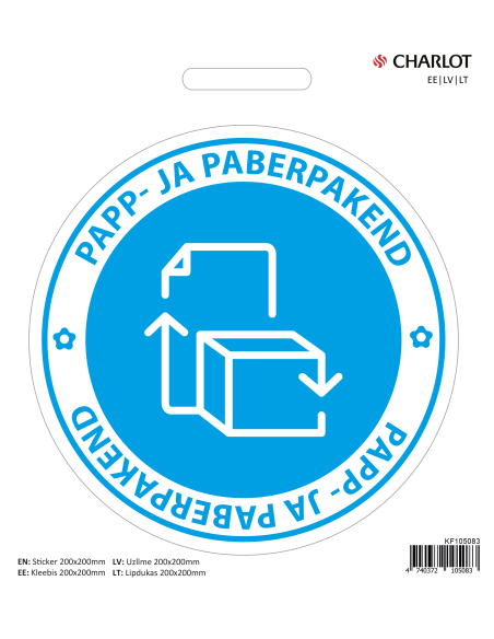 Kleebis Charlot Papp- ja paberpakend, Ø200mm