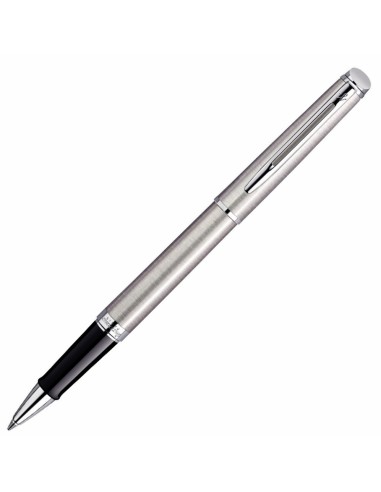 Waterman Hémisphère Rollerball Pen, Stainless Steel with Chrome Trim, Fine Point with Black Ink cartridge, Gift Box