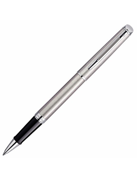 Waterman Hémisphère Rollerball Pen, Stainless Steel with Chrome Trim, Fine Point with Black Ink cartridge, Gift Box