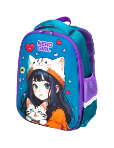 School Backpack Attomex "NekoGirl", 37x28x18 cm, 17 L, 700 g