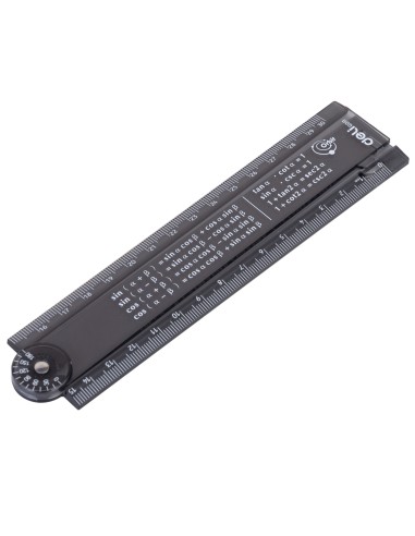 Ruler Deli Folding:15cm Open:30cm Transparent Black