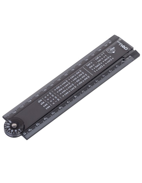 Ruler Deli Folding:15cm Open:30cm Transparent Black