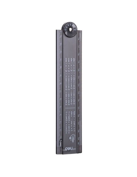 Ruler Deli Folding:15cm Open:30cm Transparent Black