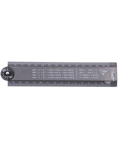 Ruler Deli Folding:15cm Open:30cm Transparent Black