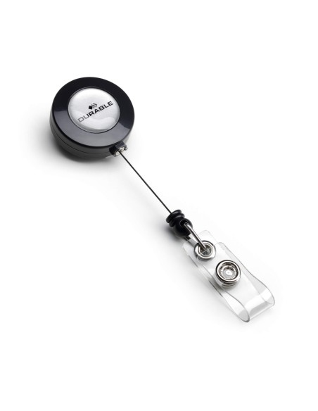 Kaardihoidja Durable YOYO mehhanismi, metallklambri, trukk-kinnitus, must