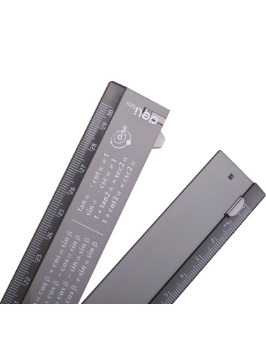 Ruler Deli Folding:15cm Open:30cm Transparent Black