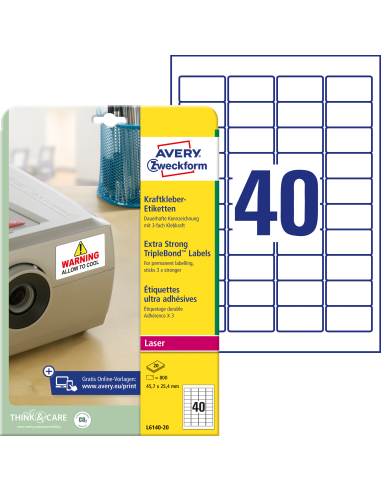 Labels 47,5x25,4mm extra strong tripleBond