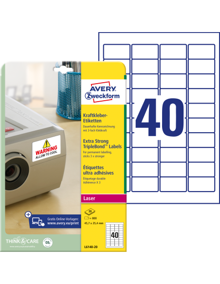 Labels 47,5x25,4mm extra strong tripleBond