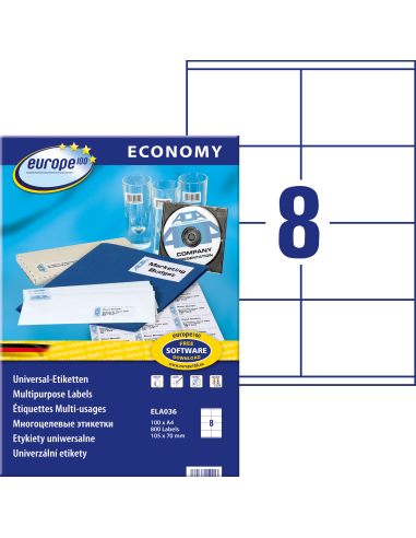 Etiketid Europe ELA036 105x70mm A4/100L