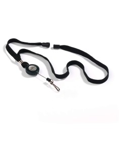 Tewxtile necklace with badge reel and snap hook (P)