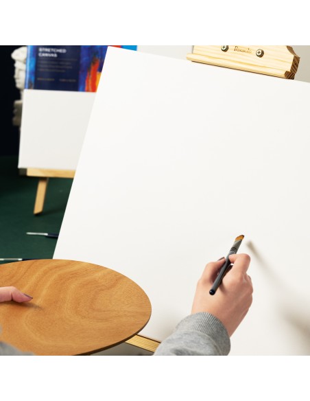 Stretched Canvas-30Cm*30Cm DELI 100%cotton, 280g/m2, 30cm*30cm（11.8in*11.8in） White