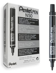 *Permanent Marker Pentel N50, bullet tip, black (P)
