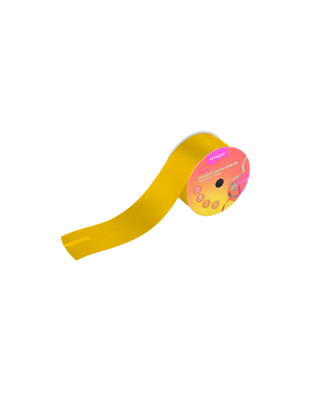 Double satin ribbon, Width 51mm x 25Yards,yellow 220