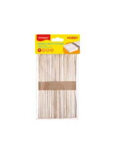 Wood craft sticks, natural color,150mm x 18mm x2mm, 50pcs/polybag with header