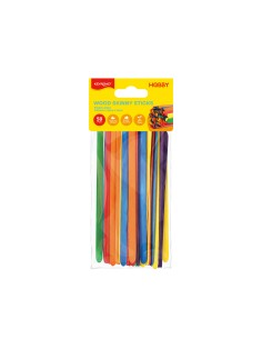 Wood skinny sticks, mixed color,140mm x 5mm x1mm,50pcs/polybag with header