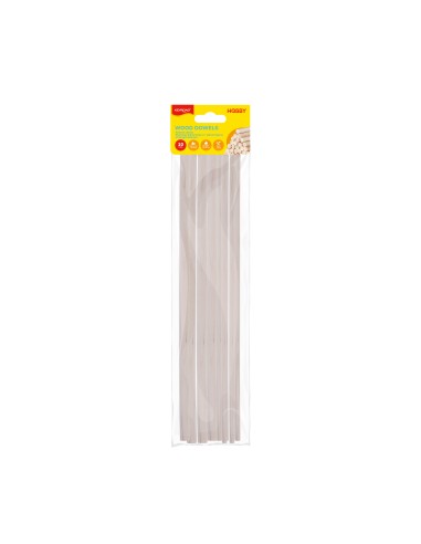 Wood dowels, natural color, Diameter φ5mm(6pcs) + φ8mm(4pcs) , all length 300mm, 10pcs/polybag with header